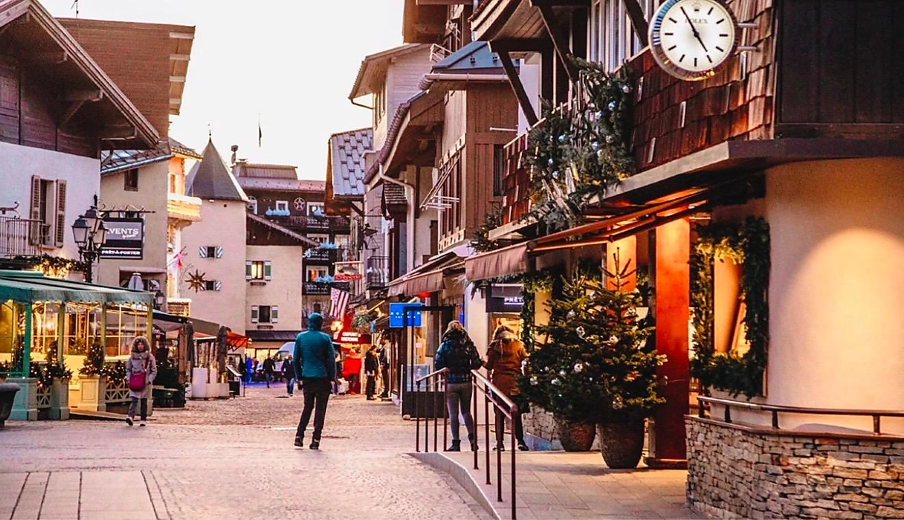 Shopping street in a mountain resort